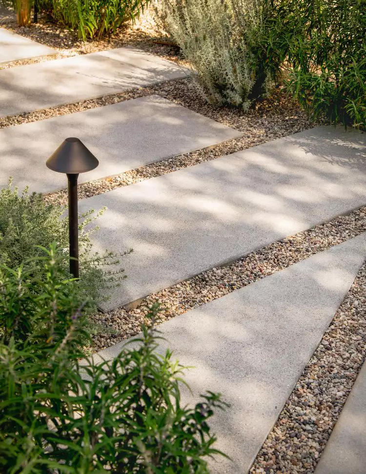 Wide Concrete Steps with Gravel