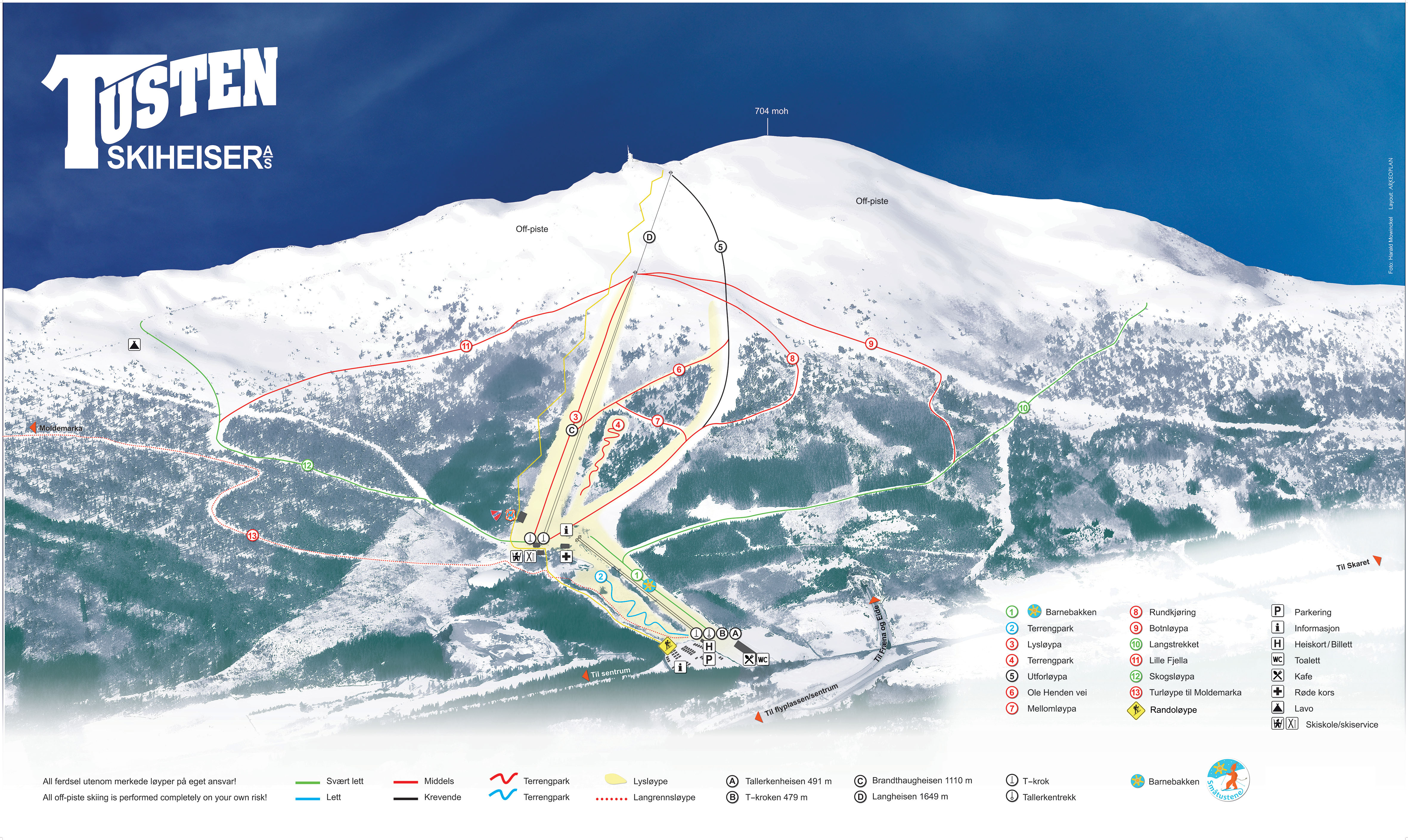 Løypekart for Tusten