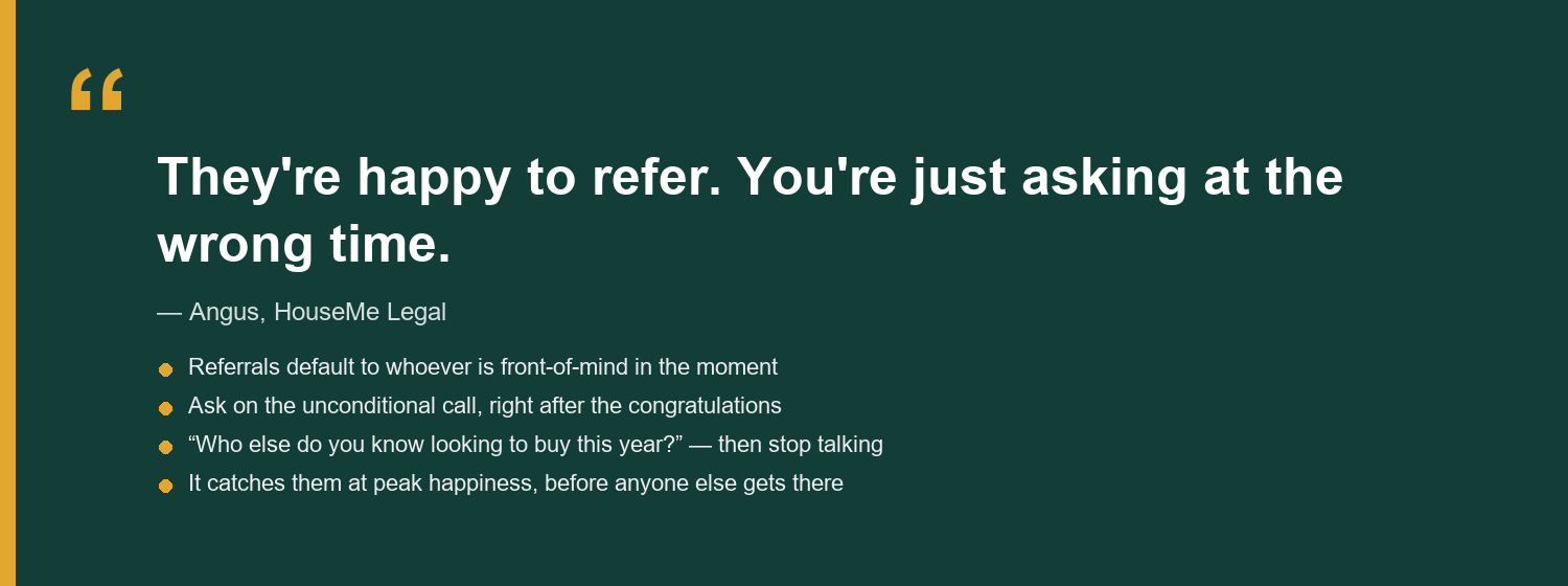 When to ask for referrals