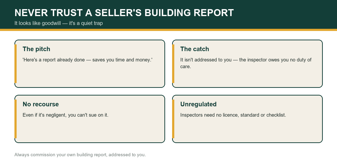 Why not to trust a seller's building report