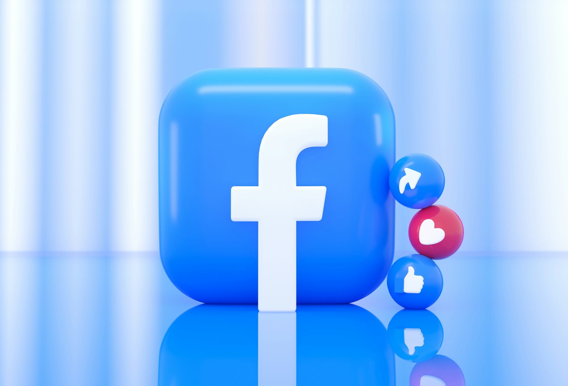 The Facebook logo with different symbols