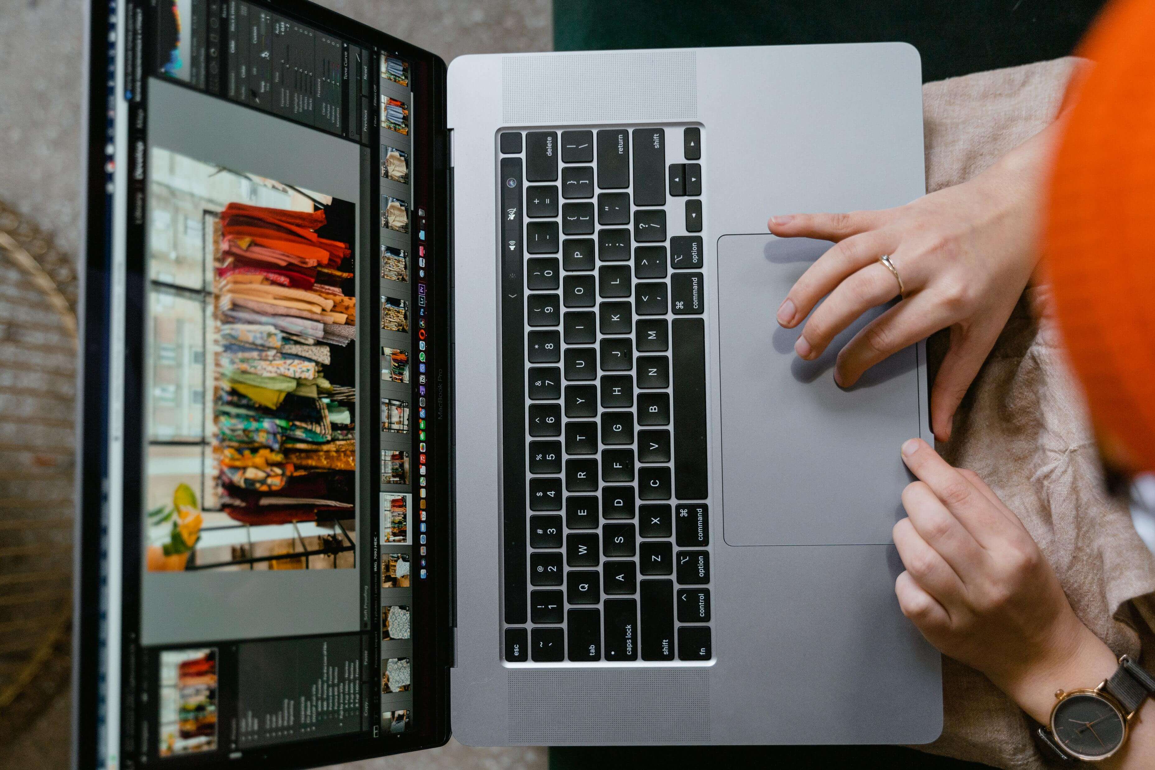 woman shopping for clothes on an online platform