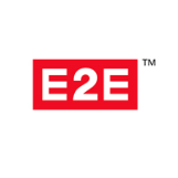 E2E brand logo in red and white.
