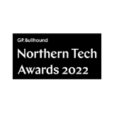 Logo for GP Bullhound Northern Tech Awards 2022 with white text on black background.