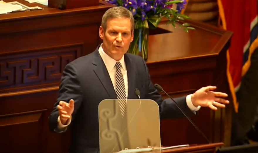 Tennessee Gov. Bill Lee, featured in WKNO's school voucher and justice reform report