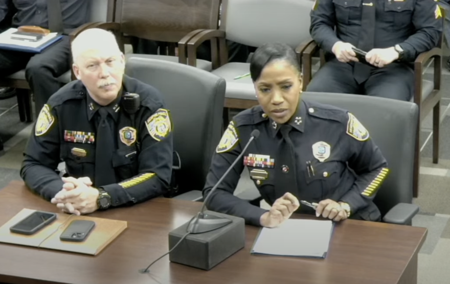 Assistant Chief Don Crowe and Memphis Police Chief C.J. Davis address City Council