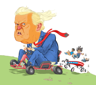 Shane McDermott illustration accompanying the Trump Toll analysis