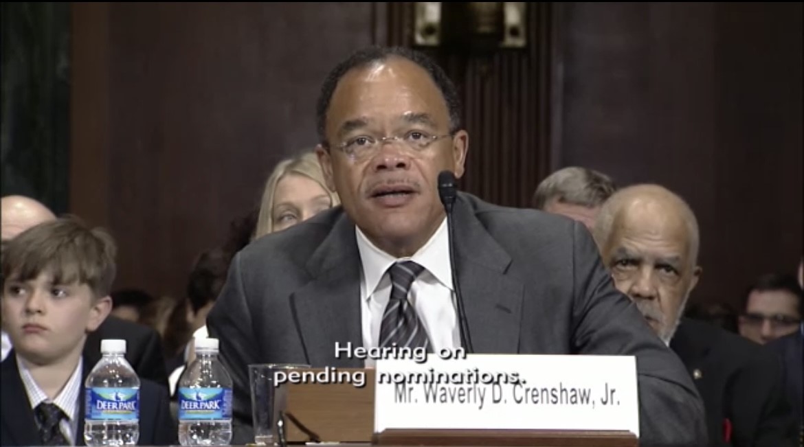 U.S. District Judge Waverly D. Crenshaw Jr. at his Senate confirmation hearing on June 10, 2015.