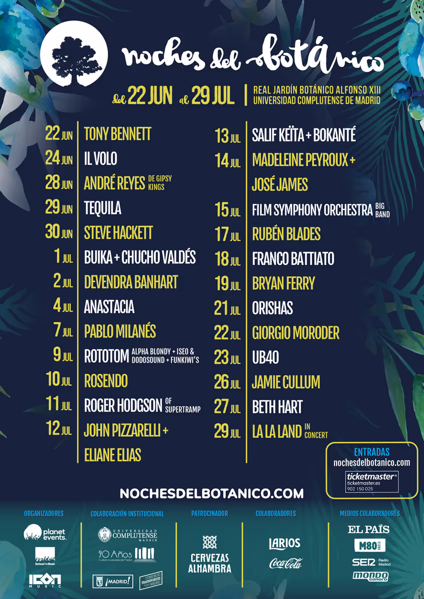 Cartel Noches de Botánico 2017