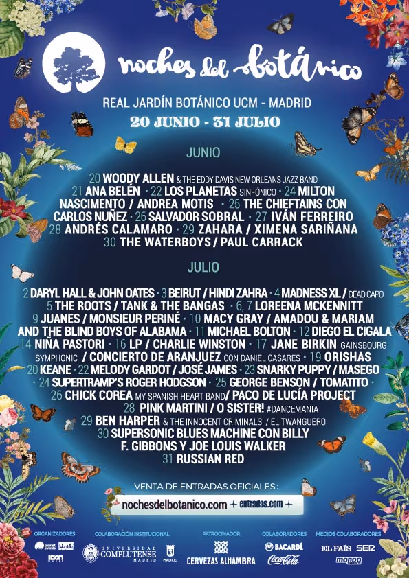 Cartel Noches del Botánico 2019