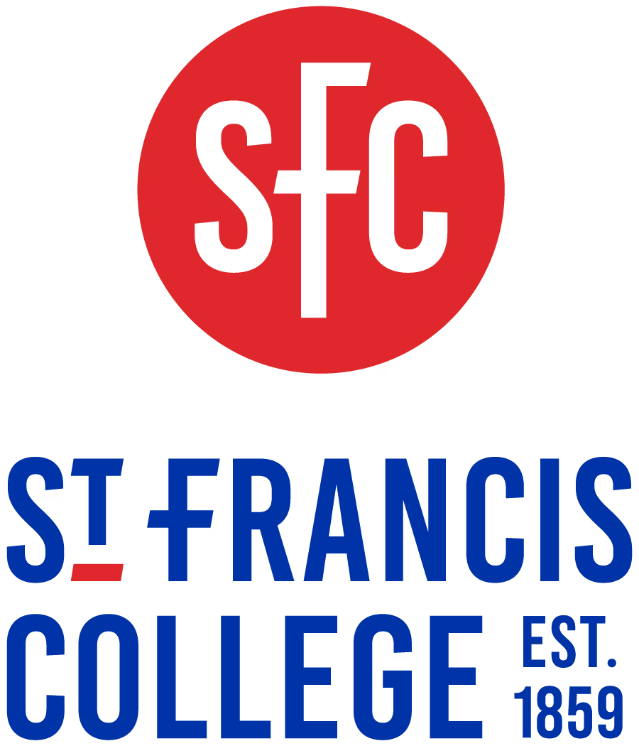 A logo for St. Francis College. - New Leaders Images