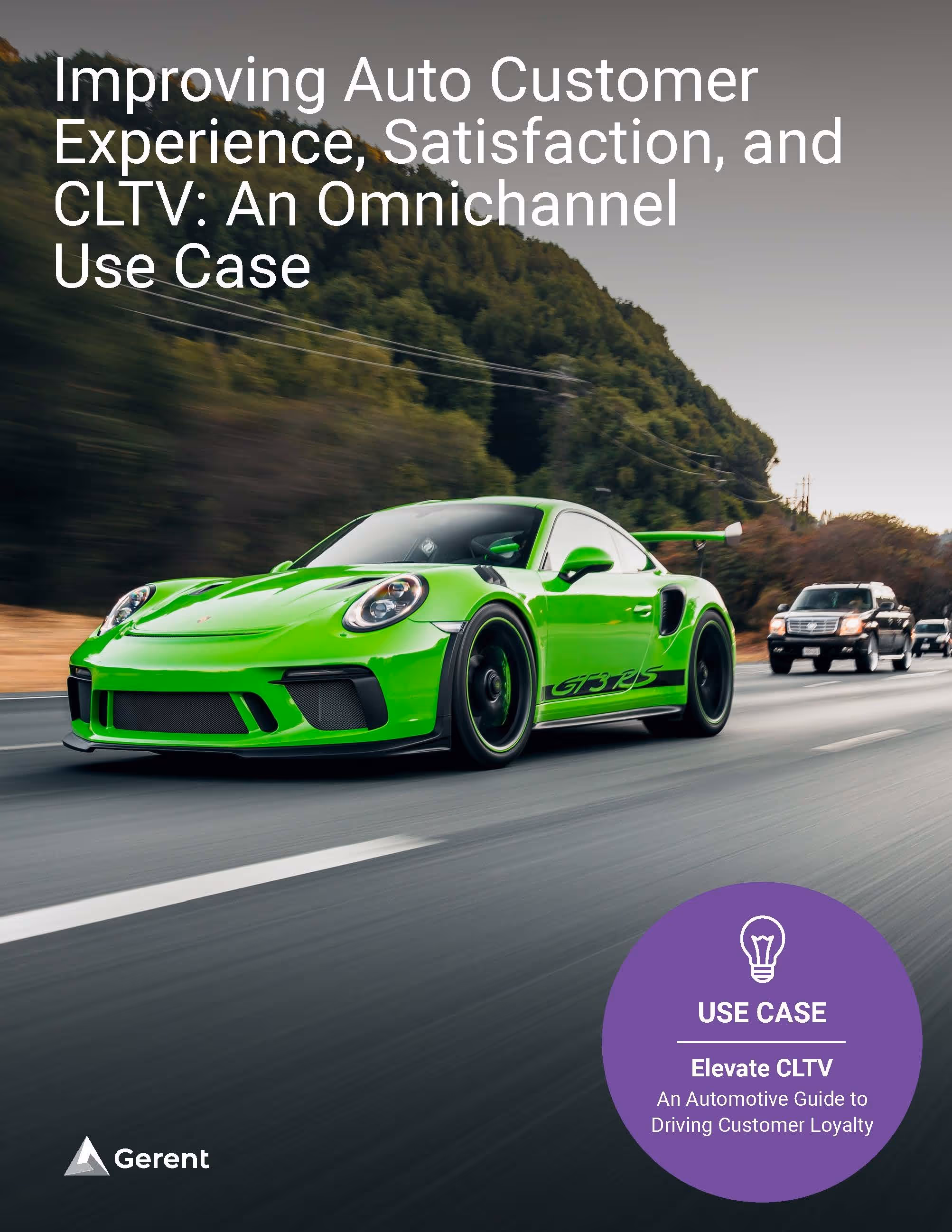 A light green Porshe 911 racing with another car on a freeway