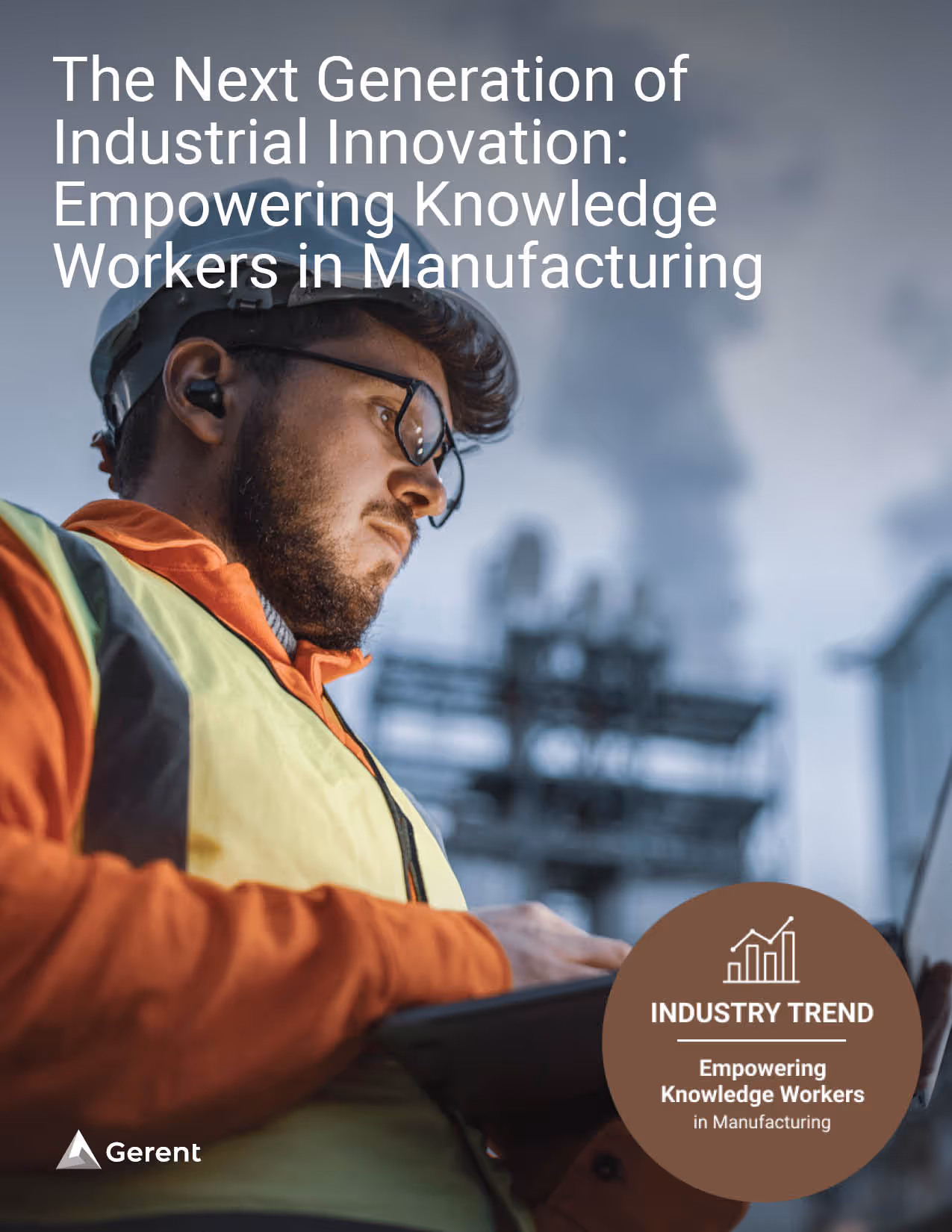 Man on tablet in a factory