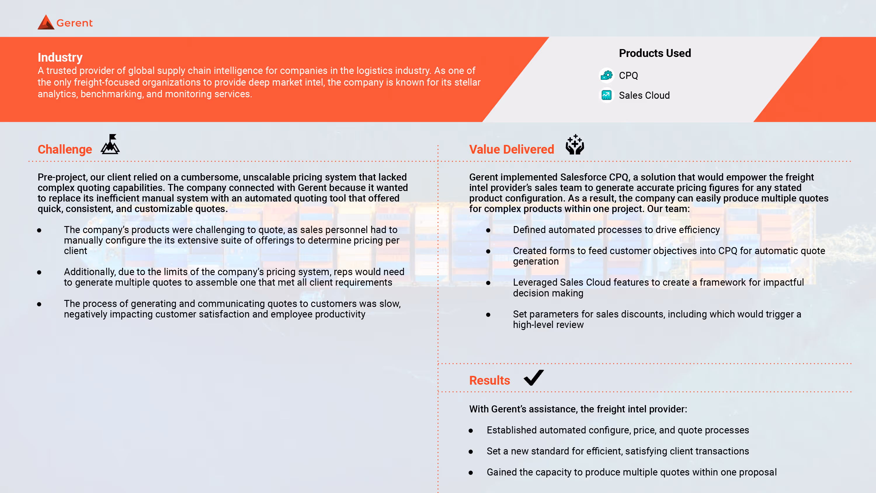 Supply Chain Inteligence Provider - Manufacturing(Freight Intel) Cover