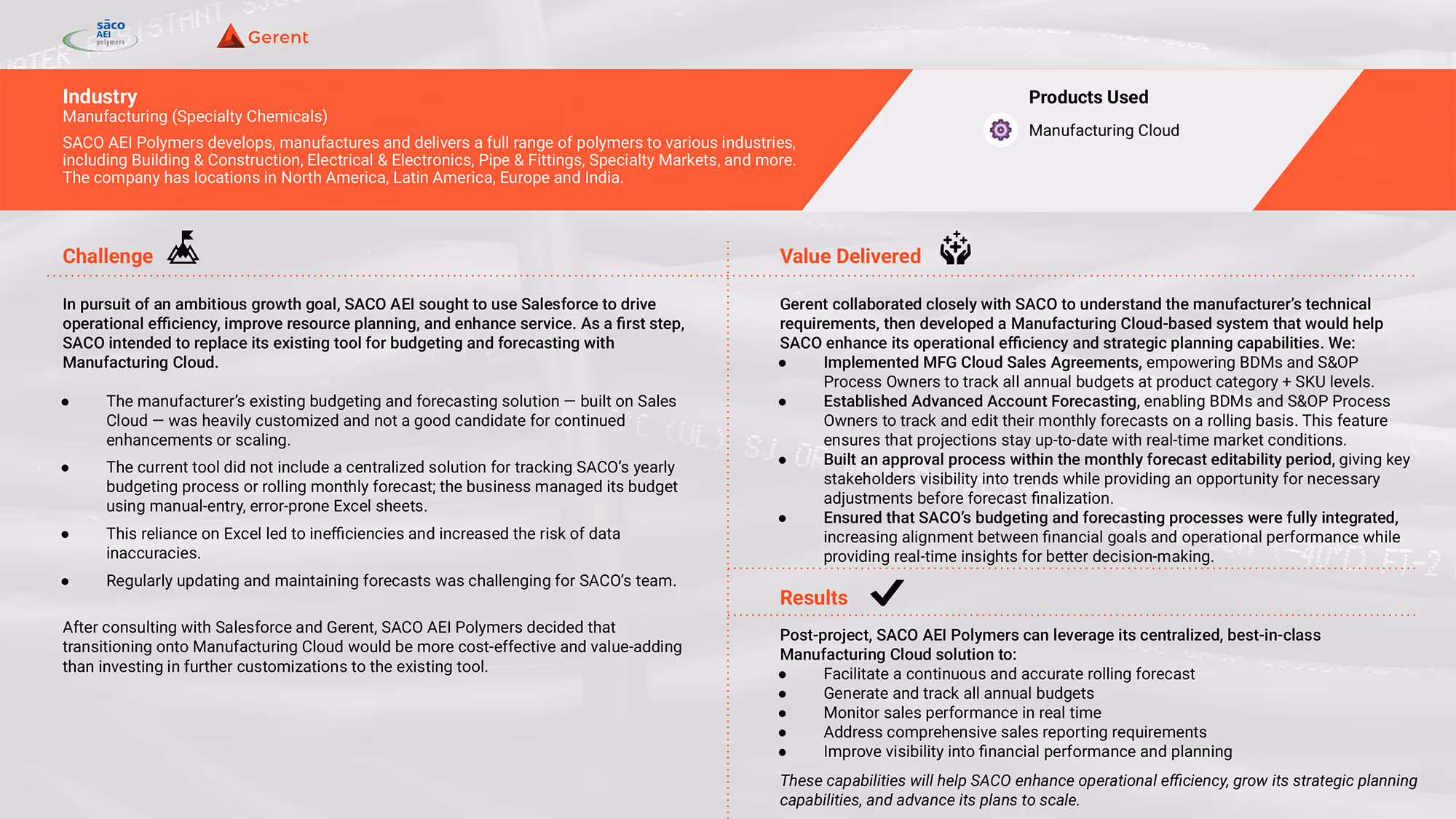 Manufacturer Client Story