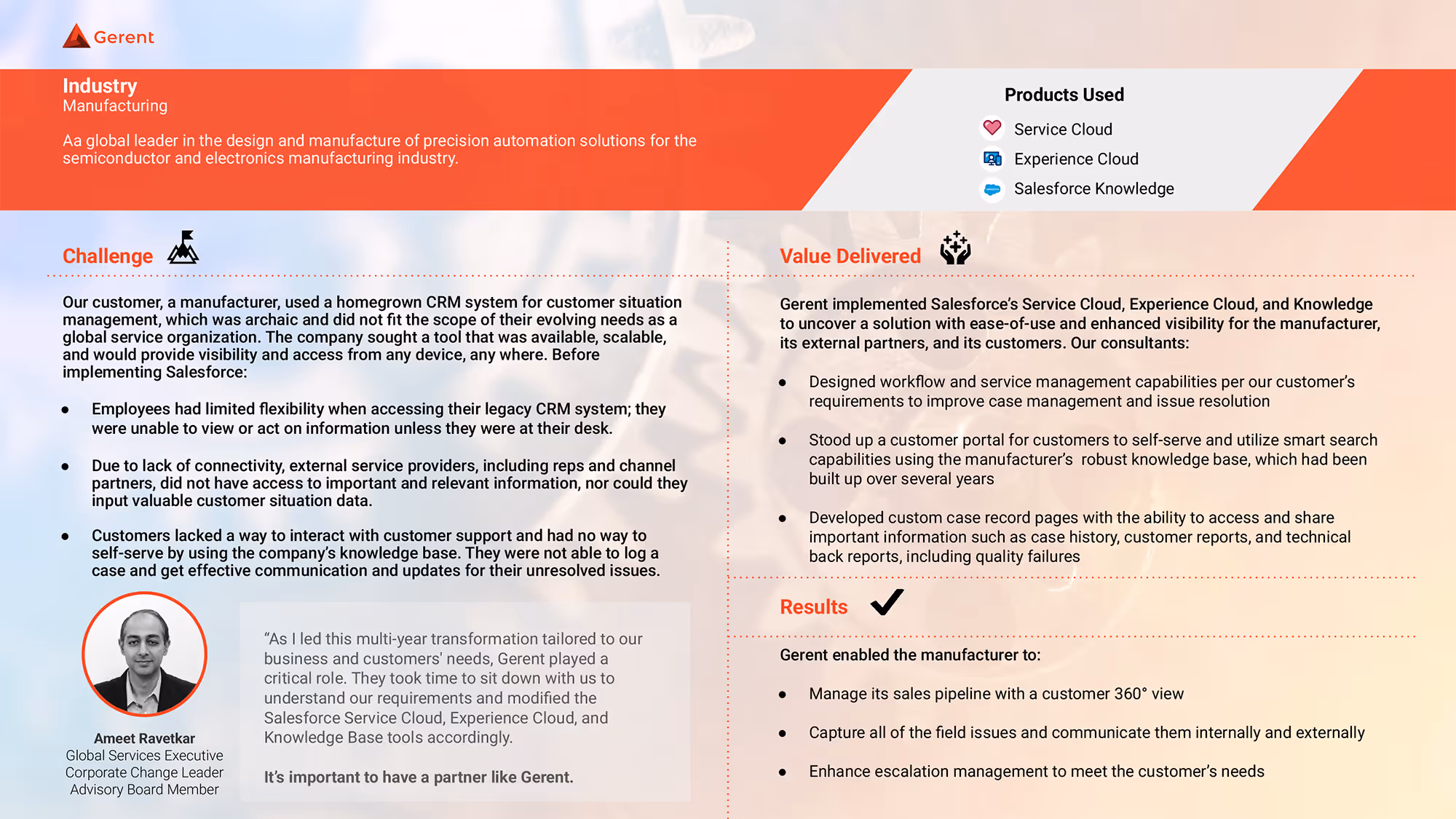 Manufacturer Client Story