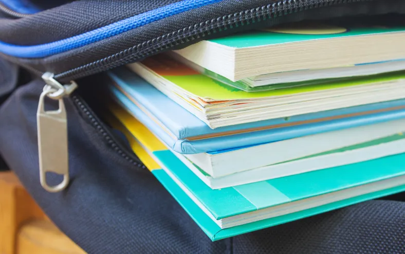 backpack with books