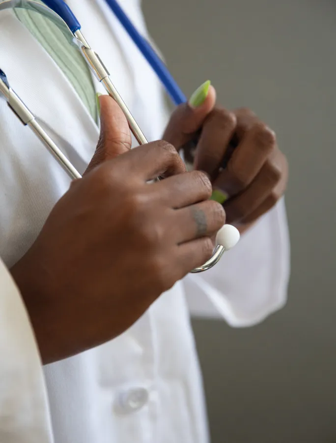a woman with a stethoscope