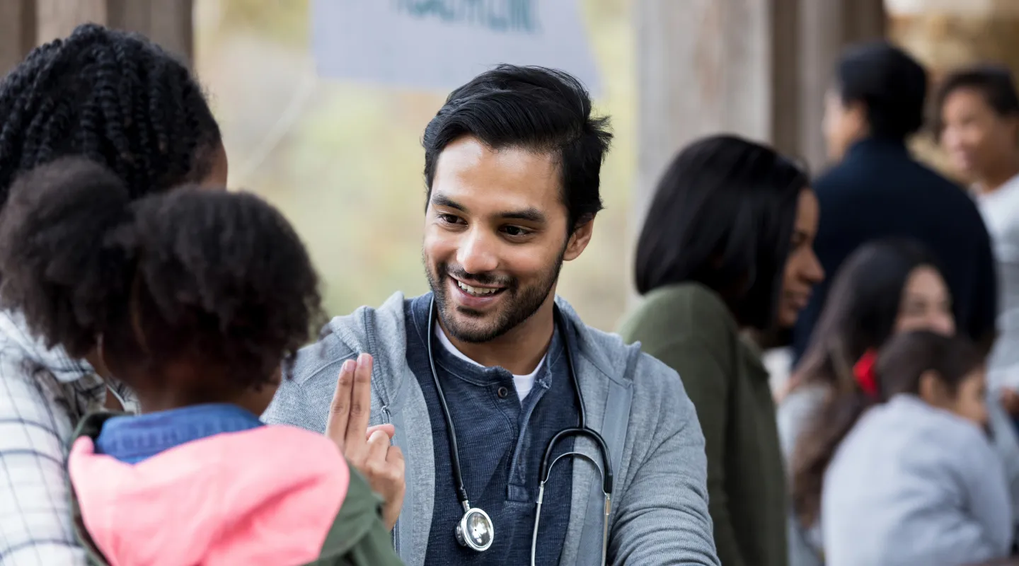 doctor checking a patient