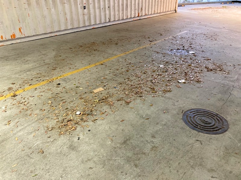 Images showing before and after of yard sweeping in Christchurch, Canterbury