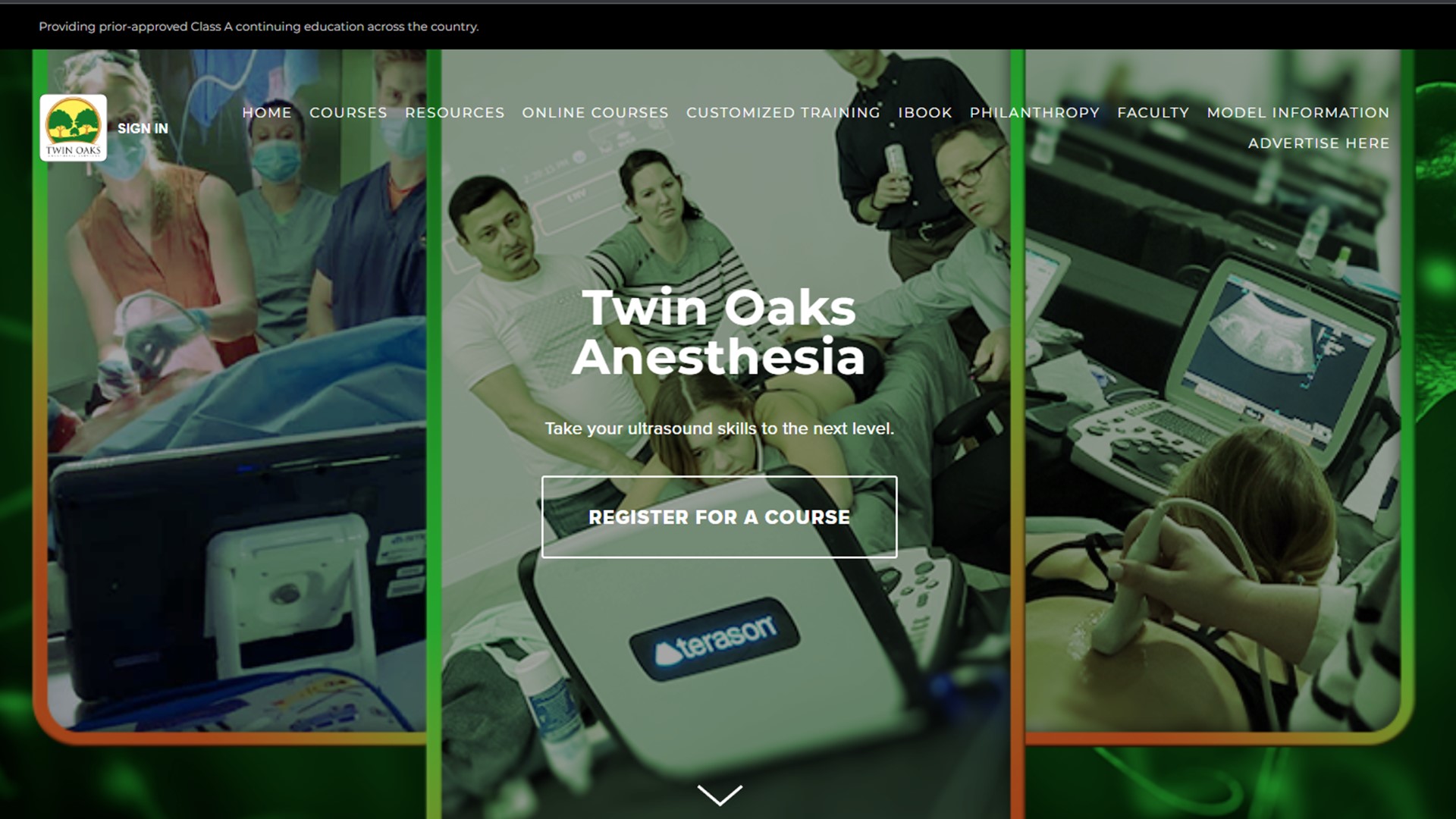 Twin Oaks Anesthesia website screenshot