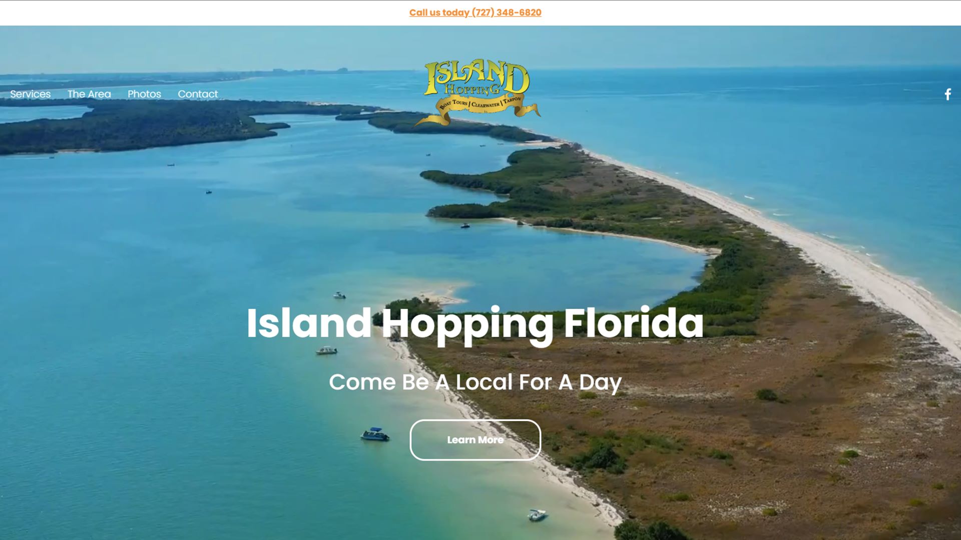 Island Hopping Florida Boat Tours website screenshot