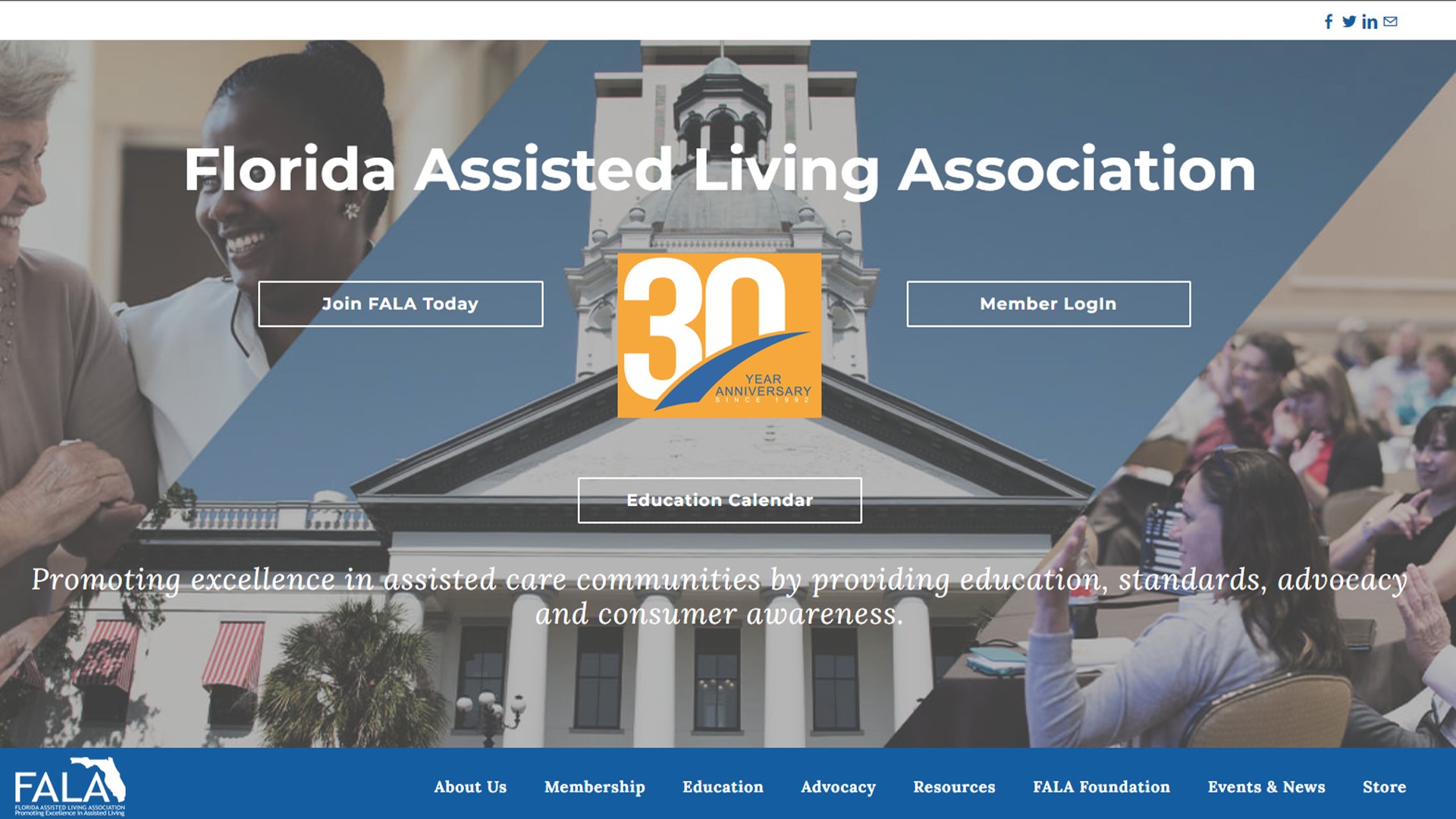 Florida Assisted Living Association website screenshot