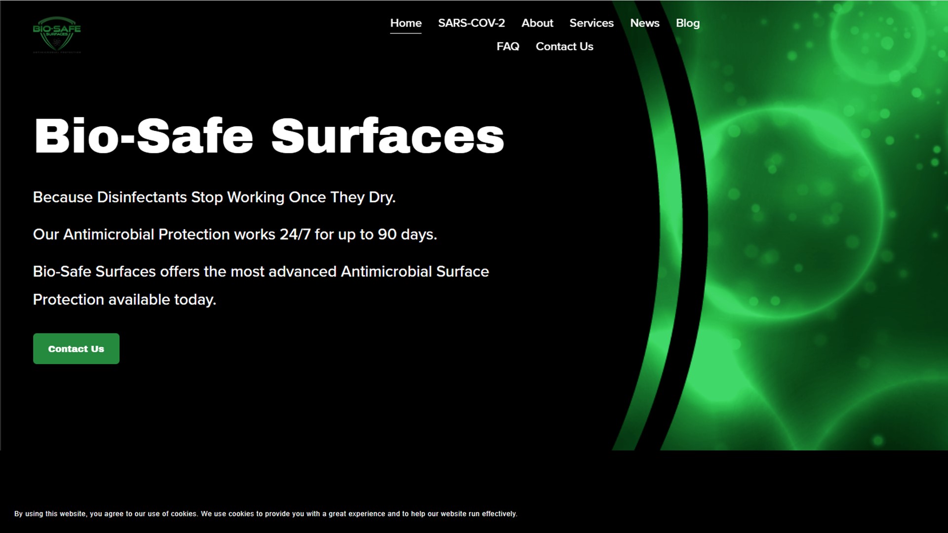 Bio-Safe Surfaces website screenshot