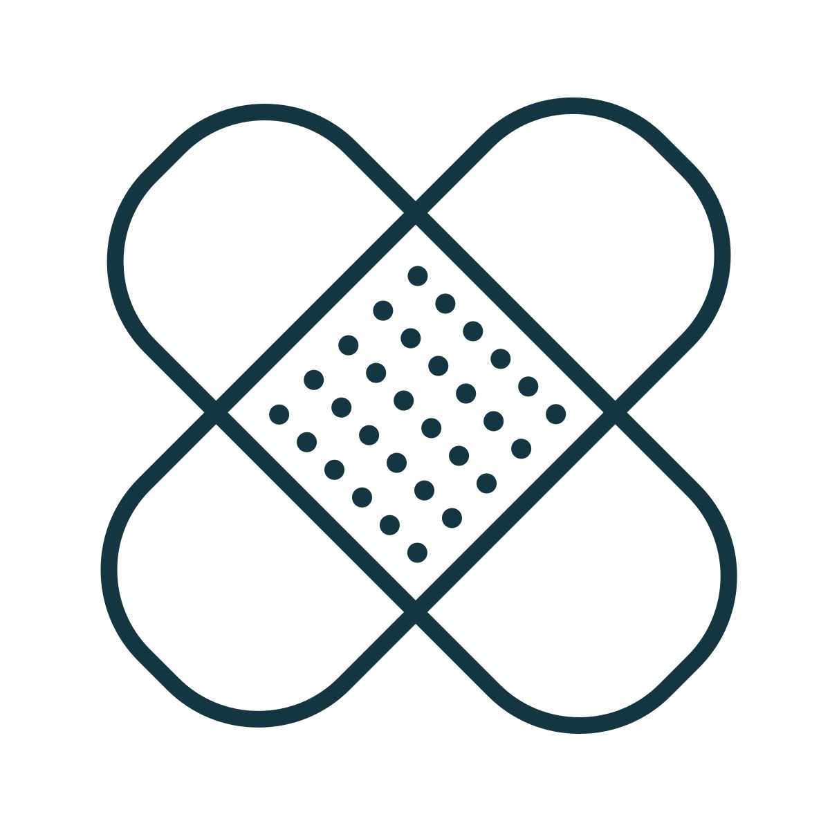 Icon depicting bandages in an 'X' cross