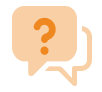 An icon of a speech bubble with a question mark in it