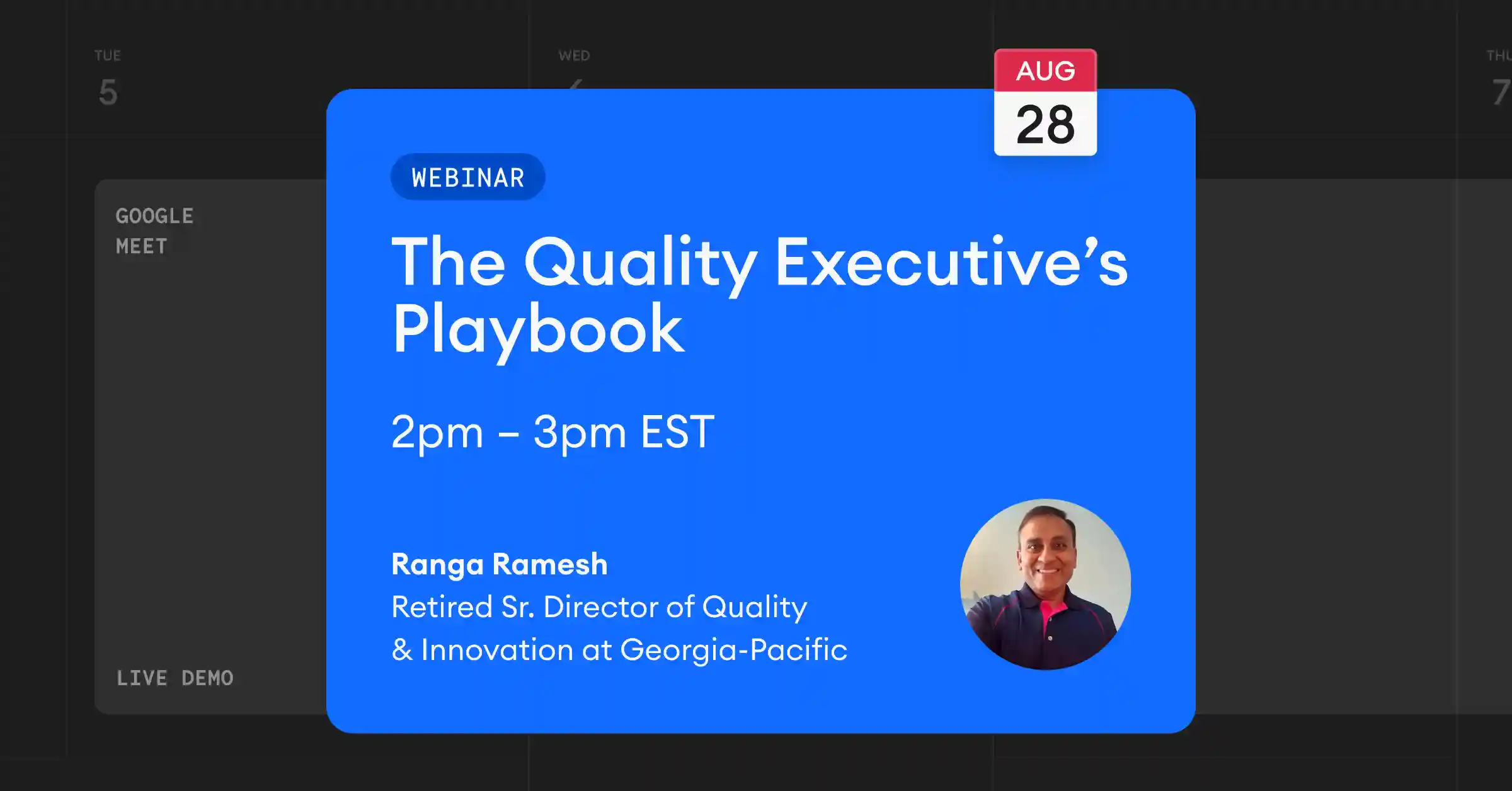 Upcoming Webinar: The Quality Executive's Playbook