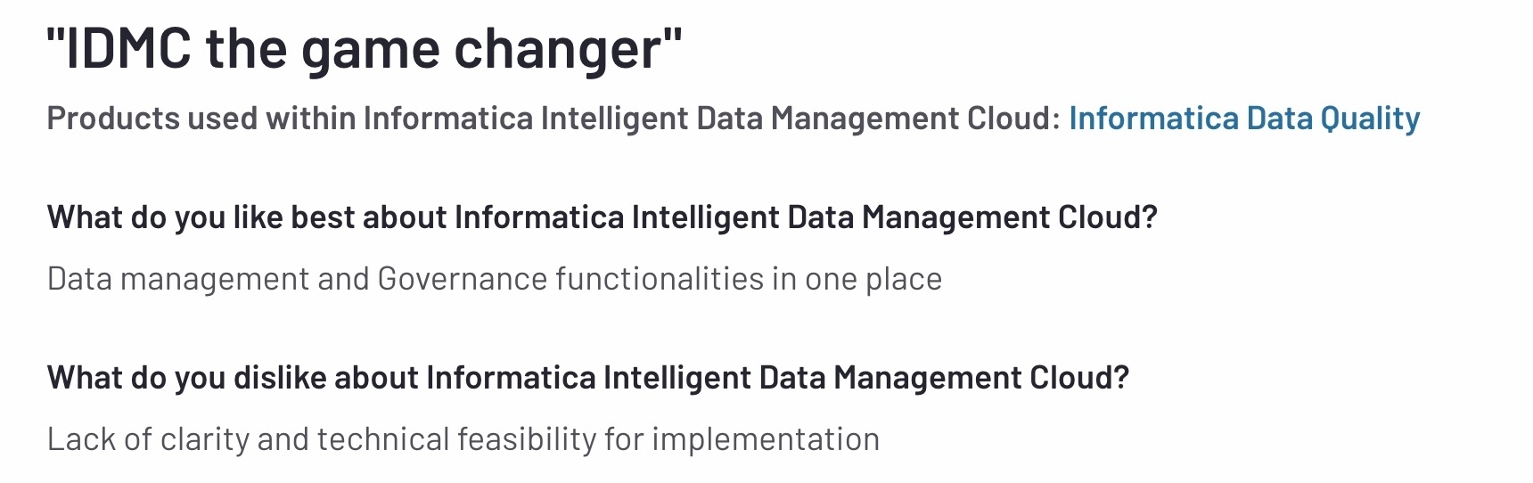 data classification products: Informatica Data Quality G2 Review