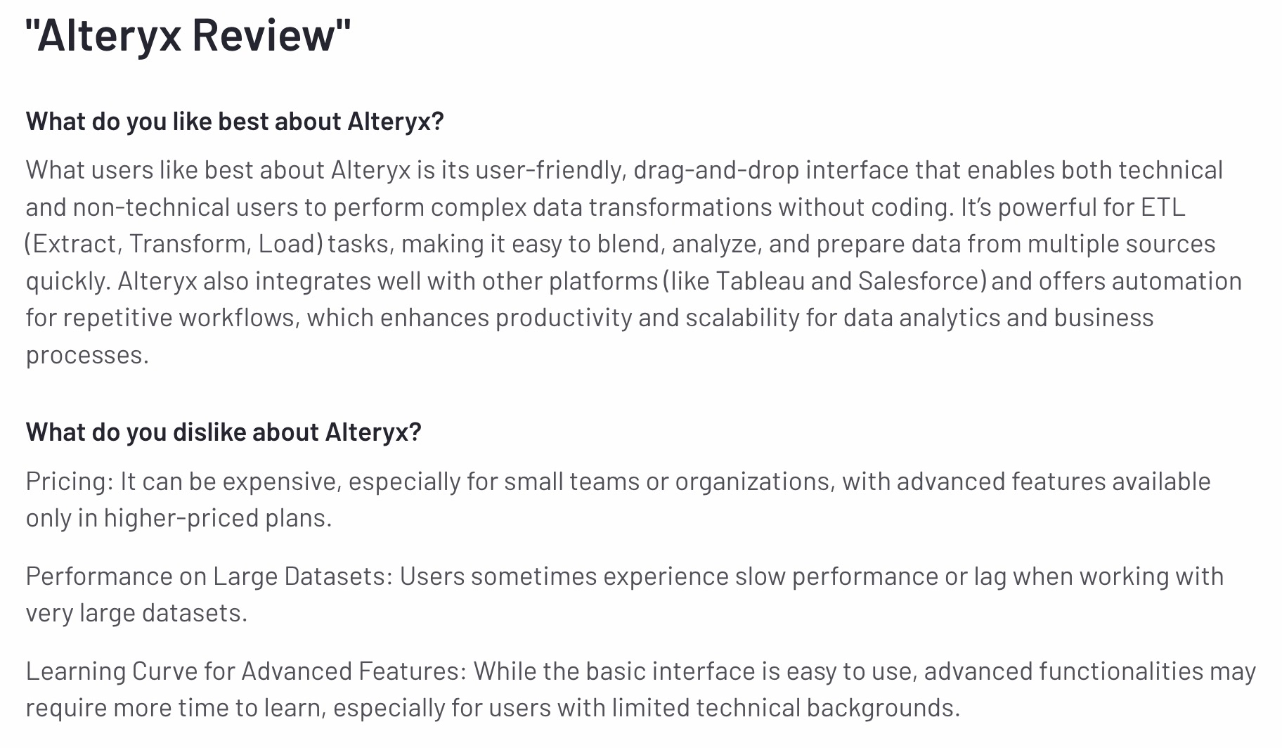 data classification products: Alteryx Designer g2 review