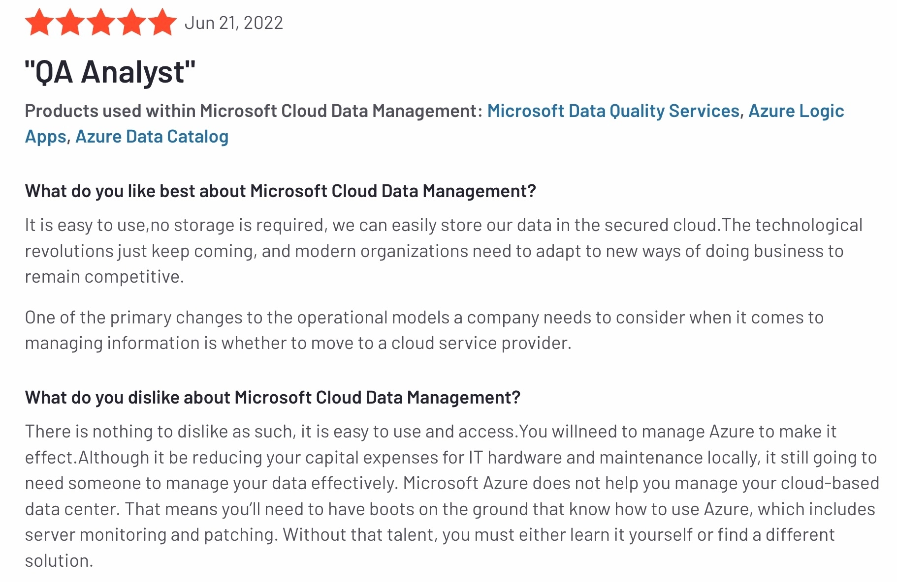 data classification products: Microsoft Azure Data Catalog g2 Review