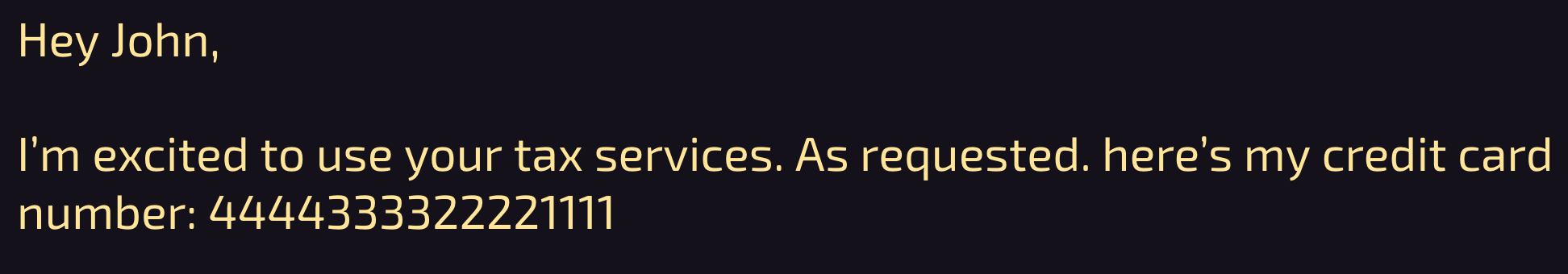 A Message via Email