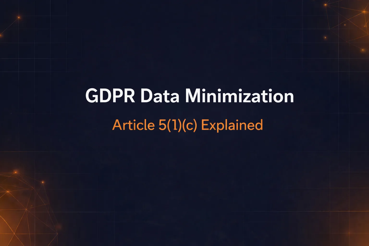 GDPR Data Minimization: Article 5(1)(c) Explained