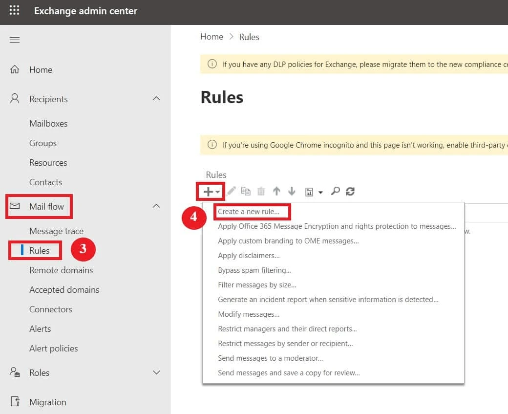 Mail Flow Rules