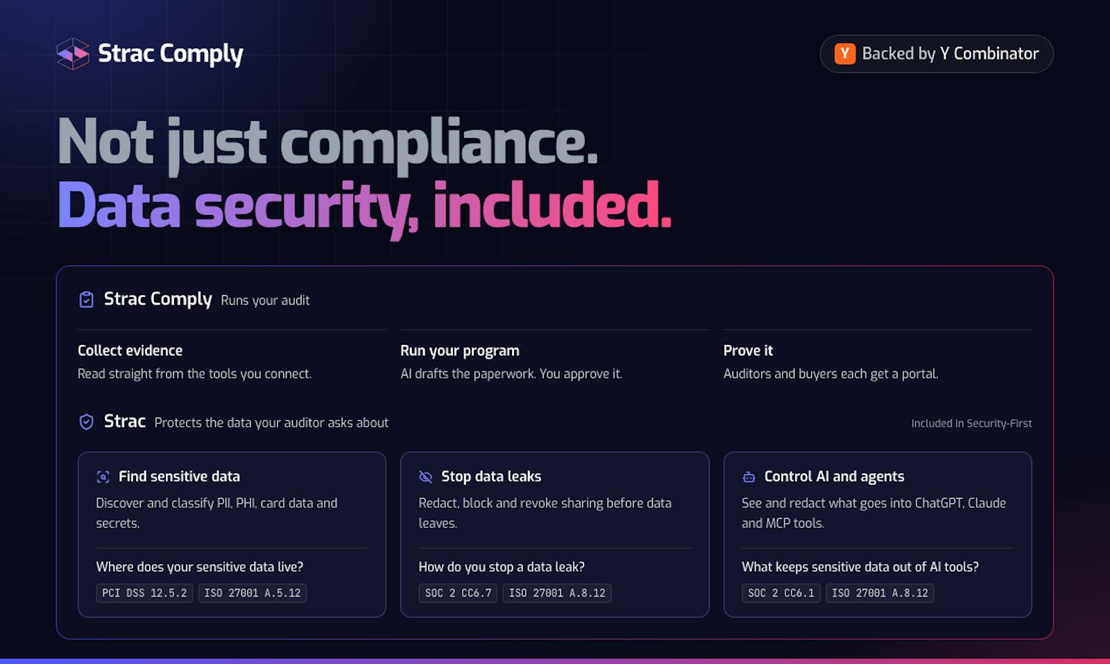 Strac Comply pairs compliance automation with data security mapped to specific controls