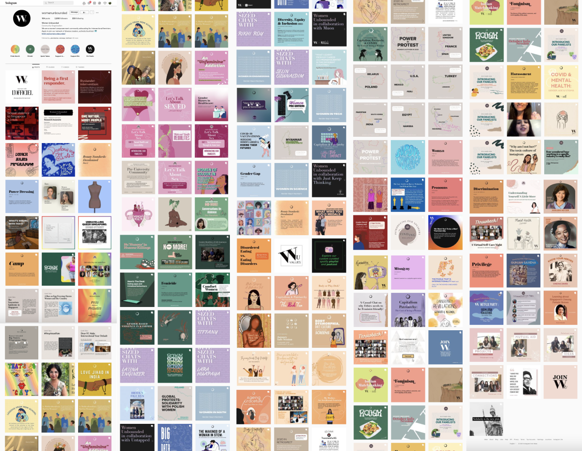 Women Unbounded Instagram Page screen shot of colours