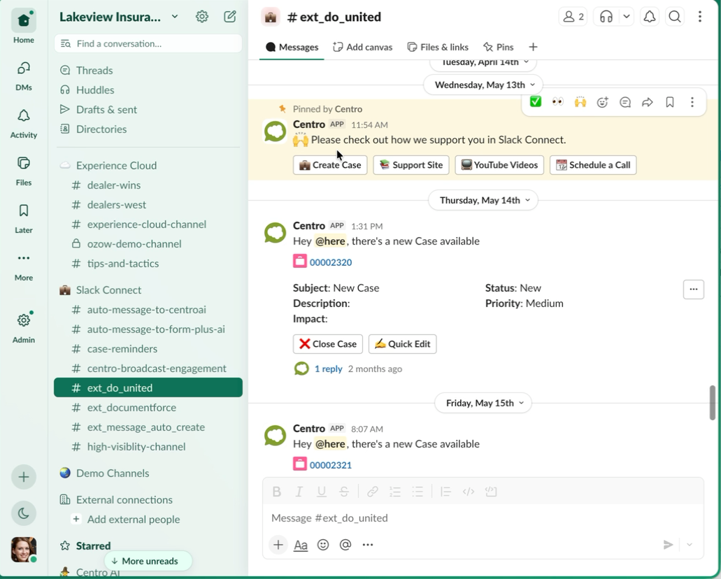 Working with partners in a Slack Connect channel