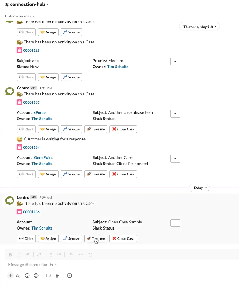 Slack Service Console - Manage Cases in Slack with Centro