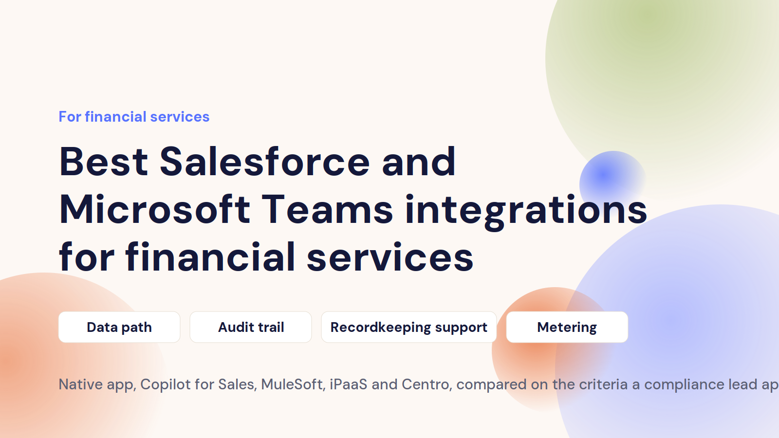 Best Salesforce and Microsoft Teams integrations for financial services (2026)