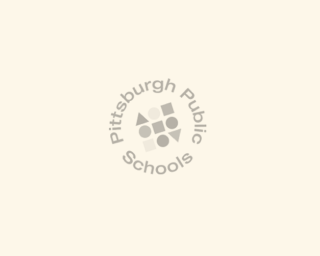 Pittsburgh Public Schools logo with geometric shapes arranged in a grid surrounded by text.