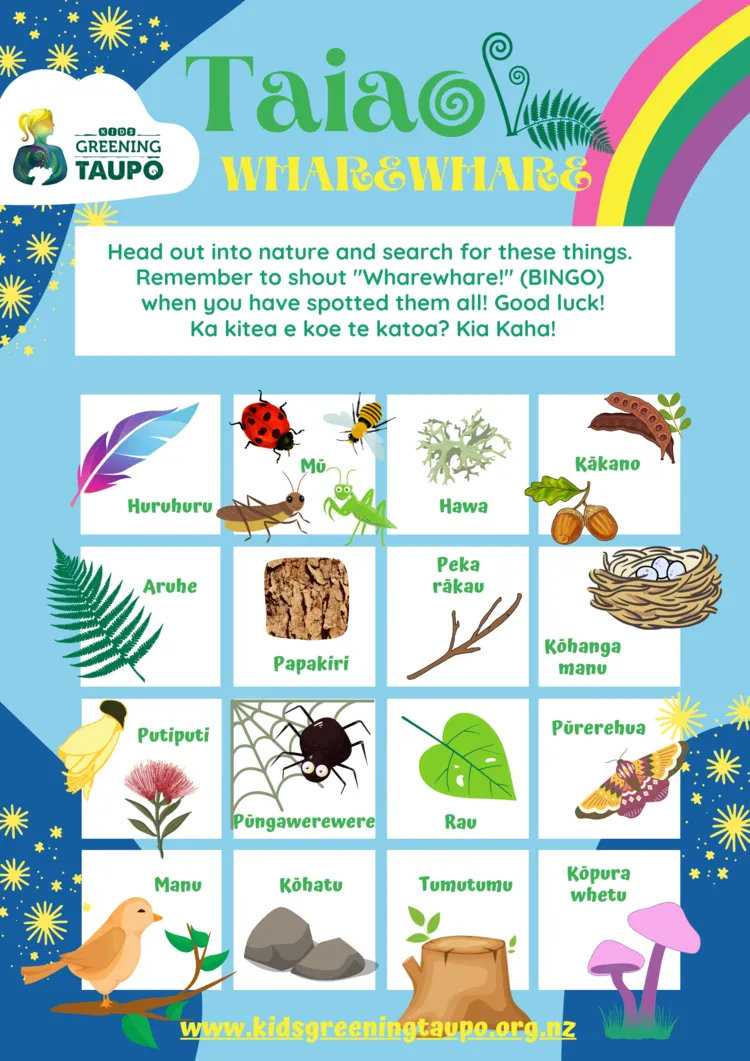 Taiao Wharewhare | Nature Bingo