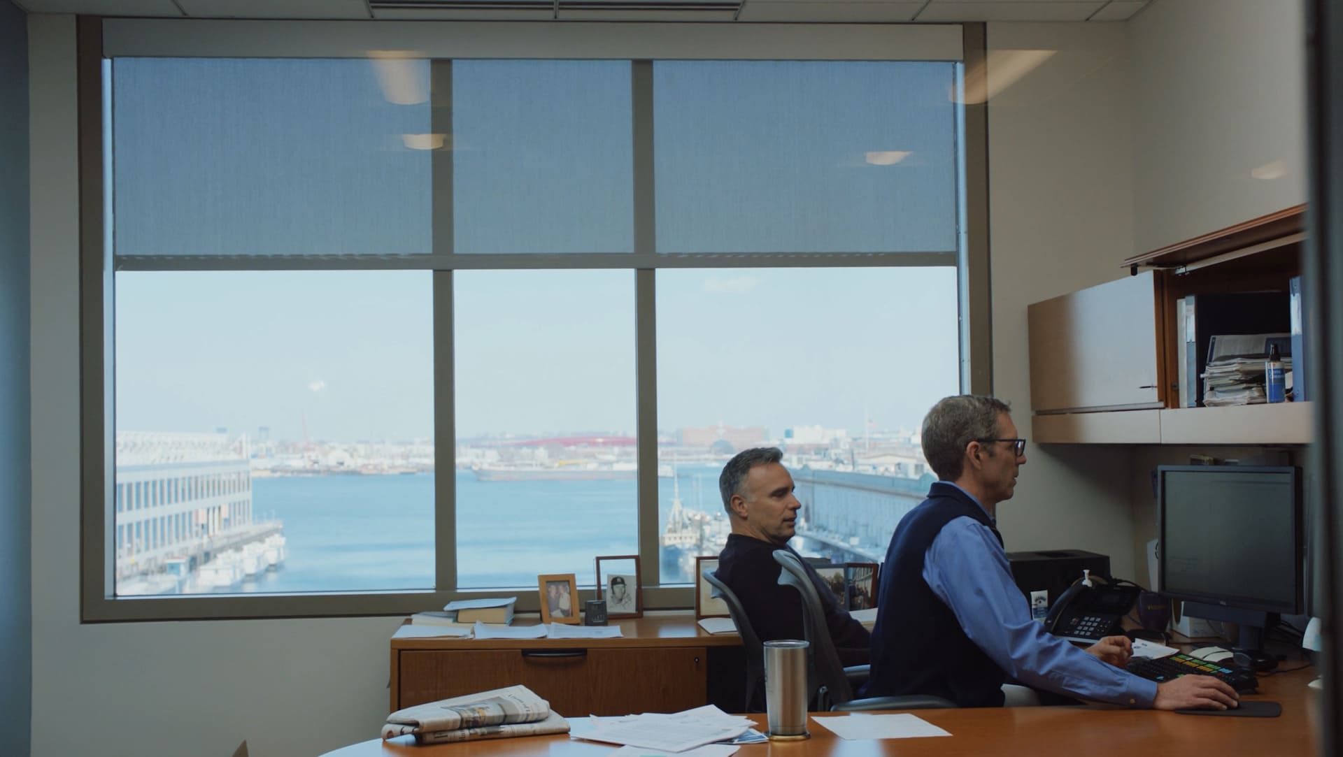 Dan Lagan and Brian Strang using Ridgeline in Dan's office