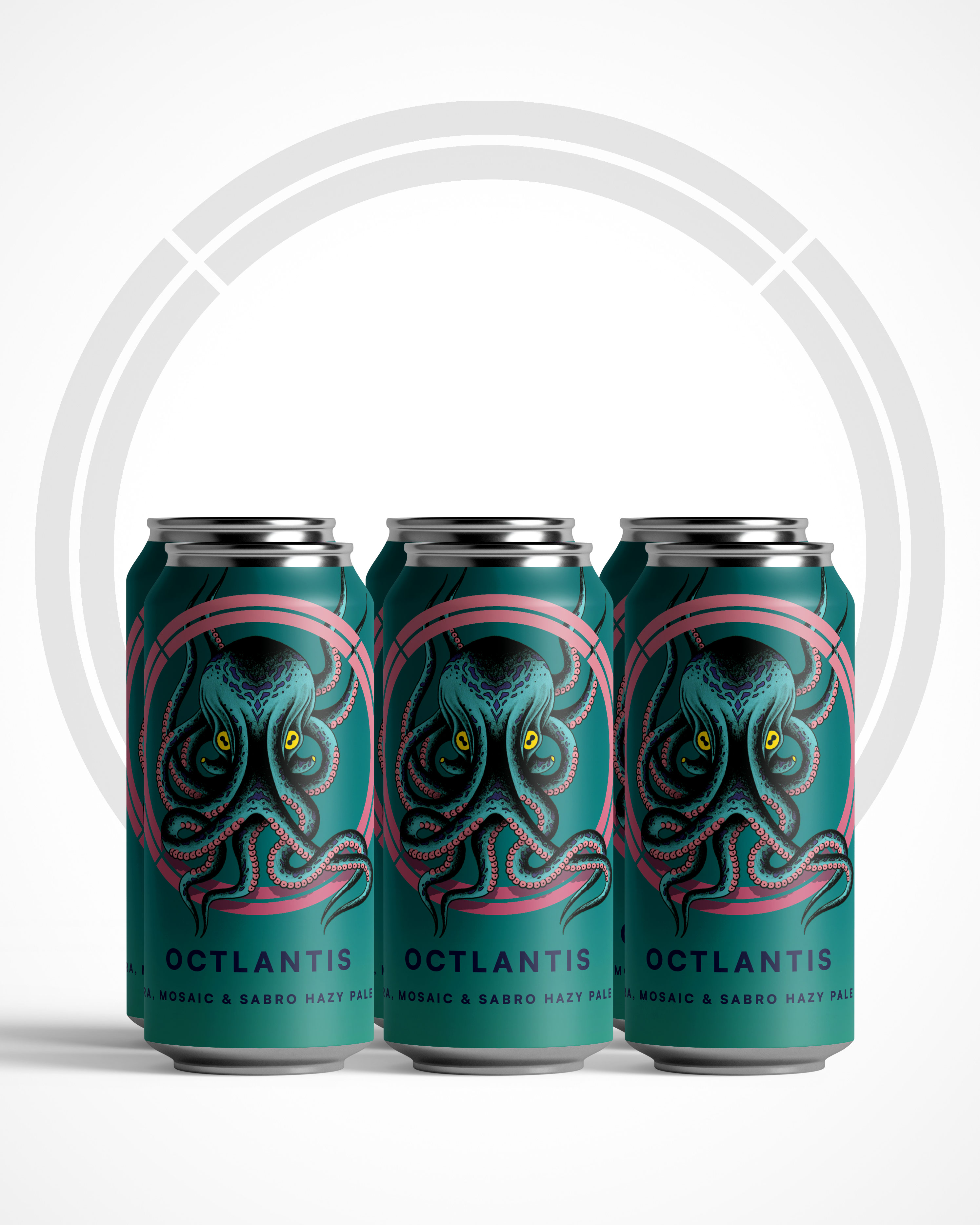 NEW ! OCTLANTIS - Citra, Mosaic & Sabro HAZY PALE  4.0% -  6 PACK