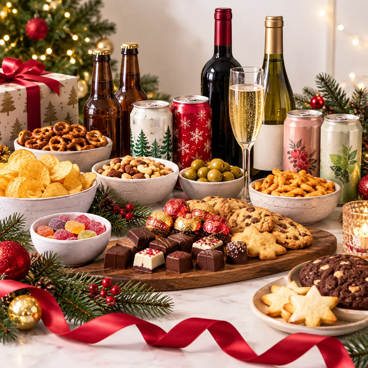 Festive snacks and drinks for the office