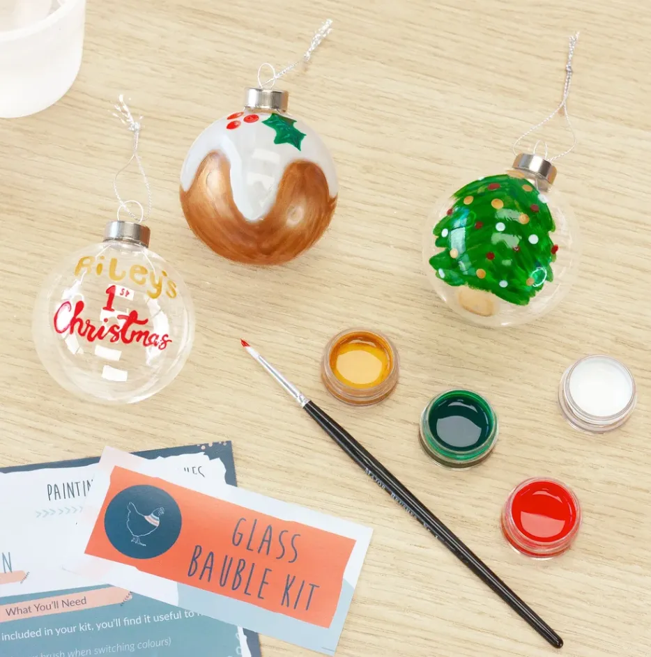 Glass bauble painting kit for families