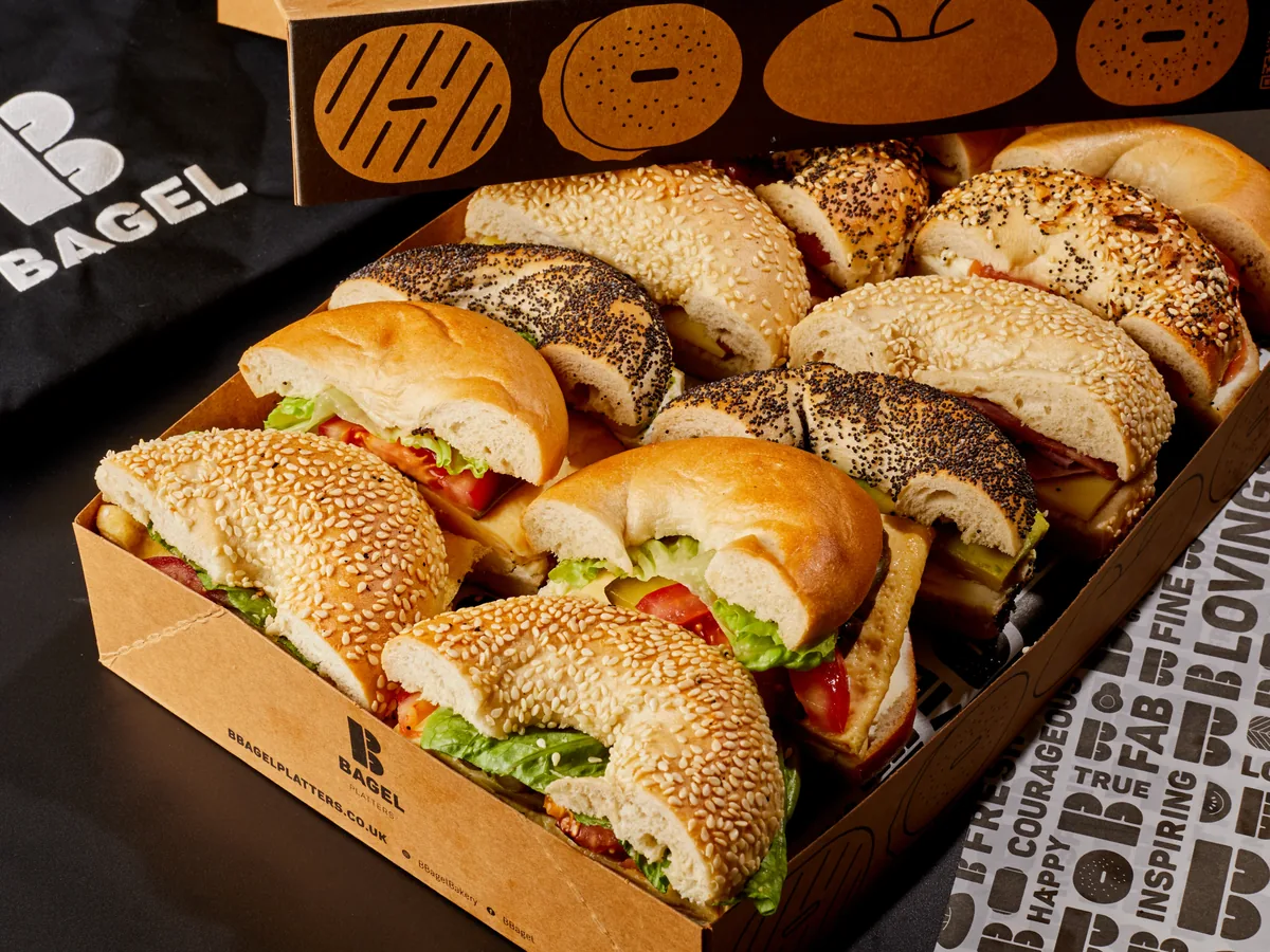 B Bagel breakfast bagel platter
