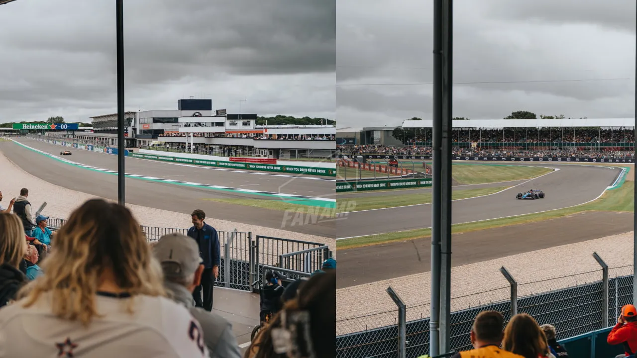 Silverstone Woodcote B Grandstand Row K Seat 85